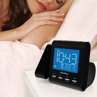 Electrohome EAAC601 Projection Alarm Clock with AM/FM Radio, Battery Backup, Auto Time Set, Dual Alarm, Nap/Sleep... N6