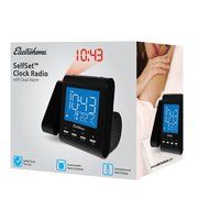 Electrohome EAAC601 Projection Alarm Clock with AM/FM Radio, Battery Backup, Auto Time Set, Dual Alarm, Nap/Sleep... N7