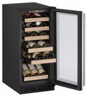 U-Line U1215WCS00B Wine Captain 1000 Series Built-In and Freestanding Wine Cooler with 24 Bottle Capacity, in...