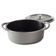 Nordic Ware Pro Cast Traditions Enameled Oval Roaster with Cover, 5.5-Quart, Midnight Blue N4