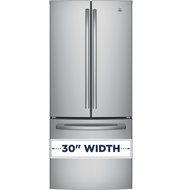 GE GNE21FSKSS 30" French Door Refrigerator with 20.8 cu. ft. Total Capacity, 2 Glass Shelves, 6 cu. ft. Freezer... N2