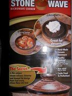 4-Stone Wave (Microwave Cooker) Gourmet Dishes in Minutes. Non-Stick, Hand-made Ceramic Stonneware.