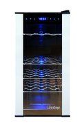 Vinotemp VT-18PTED-2Z 18 Bottle Dual-Zone Thermoelectric Wine Cooler, Black N3