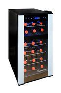 Vinotemp VT-18PTED-2Z 18 Bottle Dual-Zone Thermoelectric Wine Cooler, Black N4