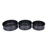 Supershopping Nonstick 3 Piece Pan Set Springform Round Shape Cake Mound Cheesecake Tart Quiche