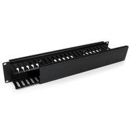 StarTech.com 2U Horizontal Finger Duct Rack Cable Management Panel with Cover CMDUCT2U Black N5