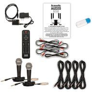 Acoustic Audio AAT1000 Tower 5.1 Speakers with USB Bluetooth Optical Input 2 Mics and 4 Extension Cables