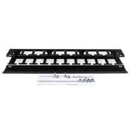 StarTech.com 2U Horizontal Finger Duct Rack Cable Management Panel with Cover CMDUCT2U Black N11