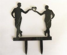 TtoyouU Romance lOVE Gay Acrylic Wedding Cake Topper-Black
