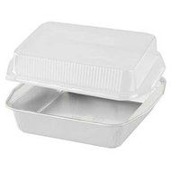 Handi Foil of America Gourmet to Go White Square Cake Pans with Dome Lids -- 100 per case.