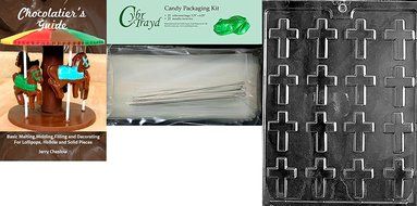 Cybrtrayd R004 Bite Size Crosses Chocolate Candy Mold with Exclusive Cybrtrayd Copyrighted Chocolate Molding Instructions... N4