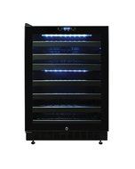 46-Bottle Dual-Zone Wine Cooler with Seamless Glass Door (Left-Hinge Model) in Black by Vinotemp N2