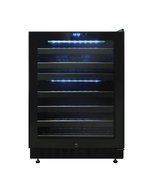 46-Bottle Dual-Zone Wine Cooler with Seamless Glass Door (Left-Hinge Model) in Black by Vinotemp N3