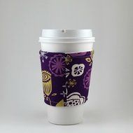 Reusable Cup Cozy, Coffee Sleeve, Insulated, Handmade, Purple N2