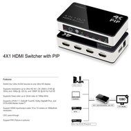 FarSail 4K x 2K 4 Port HDMI Switch Hub 4 x 1 HDMI Switcher Splitter with PIP and IR Wireless Remote Control For... N8