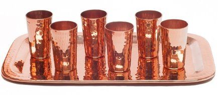 Sertodo Sharpshooter Shot Cups, set of 4, Hammered Copper, 2 fluid ounces N13