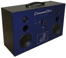 DiamondBoxx Model L Wireless BlueTooth Speaker / Boombox (Black with Blue Aluminum) N2