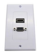 Lemeng New design Gold plated HDMI VGA Component Composite Audio Video Wall Face Plate Panel-White N7
