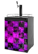 Kegerator Skin - Purple Star Checkerboard (fits medium sized dorm fridge and kegerators)