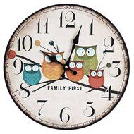 MuLuo Continental Round Wooden Home Clocks Wall Timepiece for Living room study bedroom yellow N5