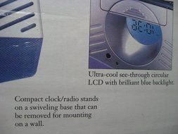 Sharper Image View Port Digital Clock Radio Alarm Clock GM108 N4
