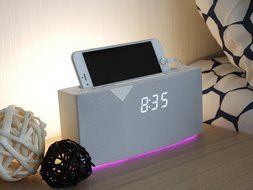 WITTI Design BEDDI Smart Radio Alarm Clock Speaker with Smart Home Integration, Black N25
