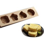 Wooden Moon Cake Steamed Pumpkin Pie Pasta Rice Cake Wooden Baking Mold (Three Mold) N3