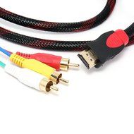 GBSELL 5ft HDMI Male to 3 RCA Video Audio AV Cable Cord Adapter for TV HDTV DVD 1080P N6