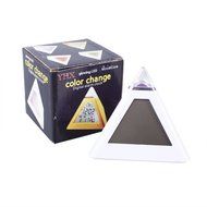 A-szcxtop LED 7 Color Changing Triangle Pyramid Digital Music Alarm Clock N7