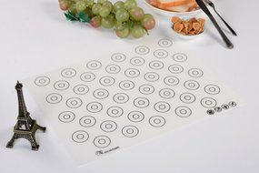 100% food grade silicone baking mat for macaron 44 circles white 11.8 X 15.7 inch N17