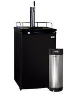 Kegco Full-Size Homebrew Kegerator Dual Faucet Ball Lock Keg Dispenser Black N4