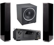 Martin Logan Motion 40 Black Floorstanding Speakers with Dynamo 500 Subwoofer and Denon AVR-X4300H A/V Receiver