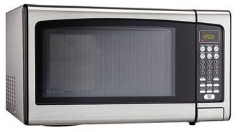 Stainless Steel Countertop Microwave Oven 1.1 cu ft. 900 Watt 120 Volts (Black)