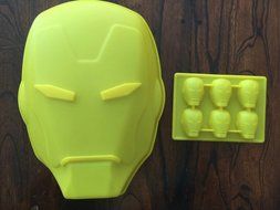 Avengers Iron Man Mask Silicone Birthday Cake Pan Candy Mold Party Supplies Set of 2