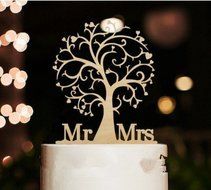 ShinyBeauty Mr And Mrs Cake-Topper,Custom Wedding Cake Topper (Design 12) N8
