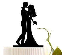 ShinyBeauty Mr And Mrs Cake-Topper,Custom Wedding Cake Topper (Design 12) N9
