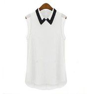 Banggood Gilrs Sleeveless Vintage Sheer Tops Lace Shirt Chiffon Blouse N2