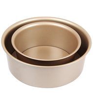 Yilove 6&quot; and 8&quot; Round Cake Pan with Removable Bottom (Champagne) N2