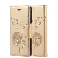iPhone 6/6S 3D Handmade Diamond Case-Auroralove Gold Bling PU Leather Lovely Dandelion Credit Card Kickstand Flip... N4