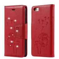 iPhone 6/6S 3D Handmade Diamond Case-Auroralove Gold Bling PU Leather Lovely Dandelion Credit Card Kickstand Flip... N5