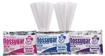Concession Express Cotton Candy Party Kits (100 Cones-Five Flavors) N6