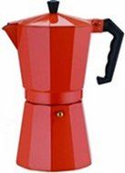 Aluminum Cuban Style Coffee Maker Designer Red 12 cup.