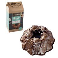 Nordic Ware Harvest Leaves Cast Aluminum Bundt Pan with Vanilla Bean Cake Mix