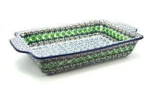 Polish Pottery Baker - Rectangular Brownie Pan - Kiwi
