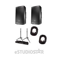 JBL EON612 - 12" Two-Way Multipurpose Self-Powered Sound Reinforcement Speakers Pair w/Stands &amp; Cables