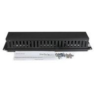 StarTech.com 2U Horizontal Finger Duct Rack Cable Management Panel with Cover CMDUCT2U Black N14
