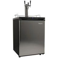 EdgeStar Full Size Triple Tap Kegerator with Digital Display - Black and Stainless Steel