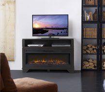 Homestar Nereto 48" Wide Media Fireplace in Black N5