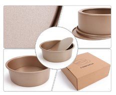 4 inch Savarin (Rum Baba) Cake Mould Champagne Gold Non-stick Convex Cylindrical Mold Pan (1, Bundt Pan) N2