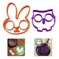 3 pack, OWL, RABBIT and Sunrise Fried Egg Ring Mold Art Breakfast N3